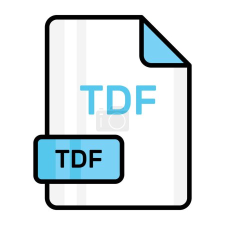 Illustration for An amazing vector icon of TDF file, editable design - Royalty Free Image