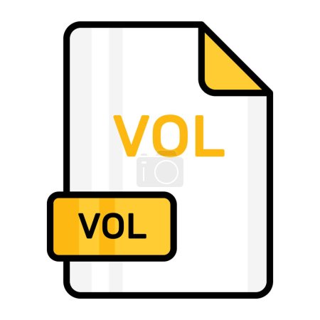 An amazing vector icon of VOL file, editable design