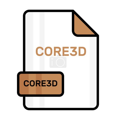 Téléchargez les illustrations : An amazing vector icon of CORE3D file, editable design - en licence libre de droit
