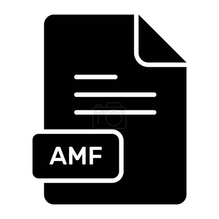 Ilustración de Un icono vectorial increíble del archivo AMF, diseño editable - Imagen libre de derechos
