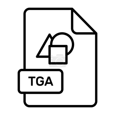 Illustration for An amazing vector icon of TGA file, editable design - Royalty Free Image