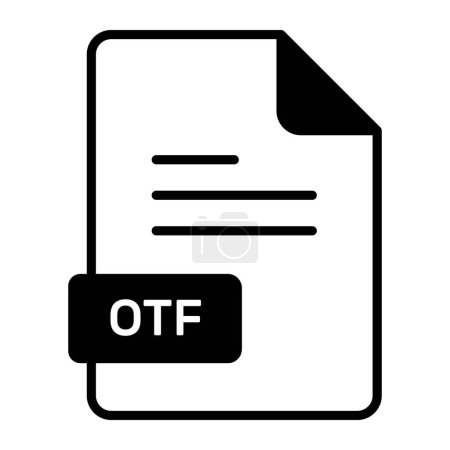 Illustration for An amazing vector icon of OTF file, editable design - Royalty Free Image