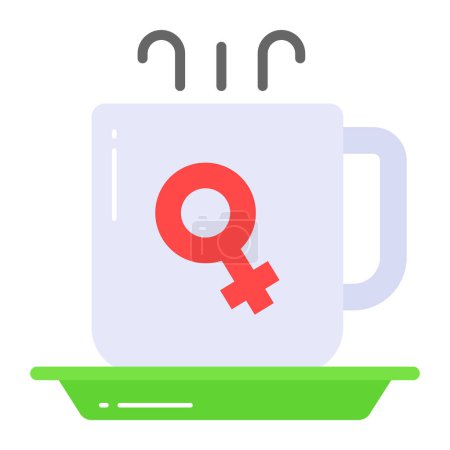 Teacup with female symbol, icon of women tea cup