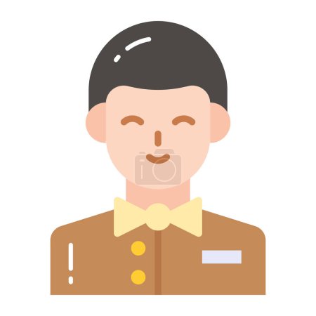 Illustration for Well design icon of waiter, professional worker avatar - Royalty Free Image