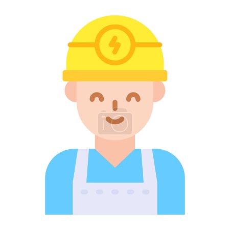 Illustration for Creative vector design of electrician, professional worker avatar - Royalty Free Image