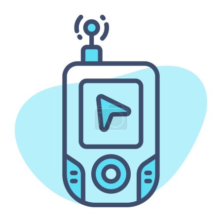 Illustration for Location finding device vector, modern icon of geocaching - Royalty Free Image