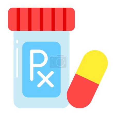 Illustration for Medical treatment icon, vector trendy and beautiful medicine jar - Royalty Free Image