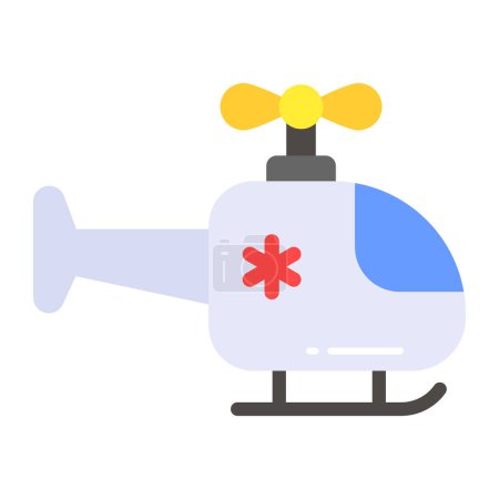 Illustration for Medical air service, emergency helicopter vector design in trendy style - Royalty Free Image