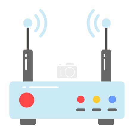 Illustration for Wifi router vector design, editable icon of wireless modem - Royalty Free Image