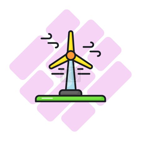 Illustrazione per Vettore di turbina eolica di design creativo in stile trendy, icona premium della turbina eolica - Immagini Royalty Free