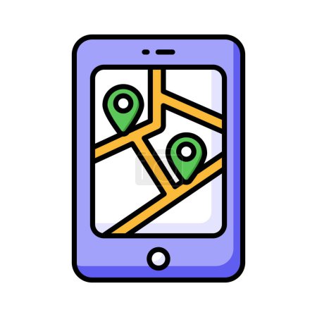 Illustration for Mobile navigation vector design in modern style, easy to use icon - Royalty Free Image