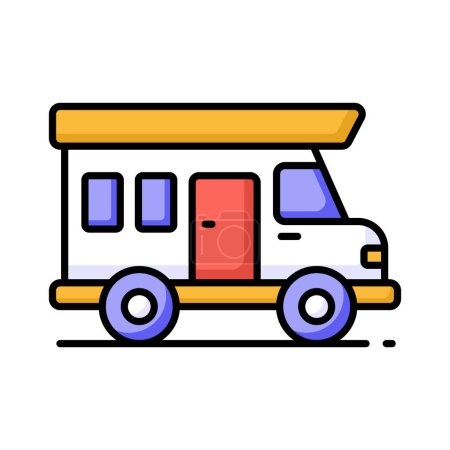 Téléchargez les illustrations : Attrapez ce vecteur étonnant de bus dans un style moderne, transport efficace et pratique - en licence libre de droit