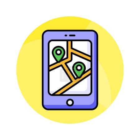 Illustration for Mobile navigation vector design in modern style, easy to use icon - Royalty Free Image