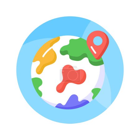 Illustration for Globe with map pin showing concept vector of geolocation in modern style - Royalty Free Image