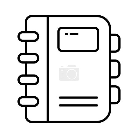 Illustration for Contact book icon represents a digital address book or directory used for storing and organizing contact information, an amazing design - Royalty Free Image