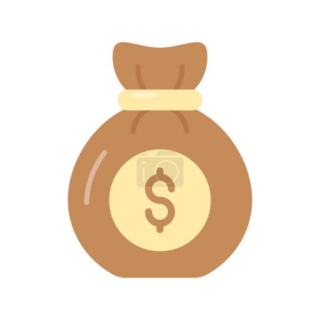 Un icono bien diseñado de bolsa de dinero, icono plano de saco de dólar en estilo editable