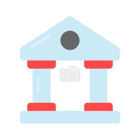 Illustration for Building with pillars denoting concept vector of bank building in modern style - Royalty Free Image