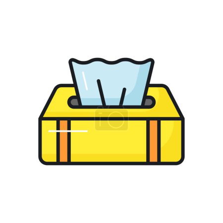 Téléchargez les illustrations : Une icône de boîte en tissu dans un style branché, icône prête à l'emploi, accessoire d'hygiène - en licence libre de droit