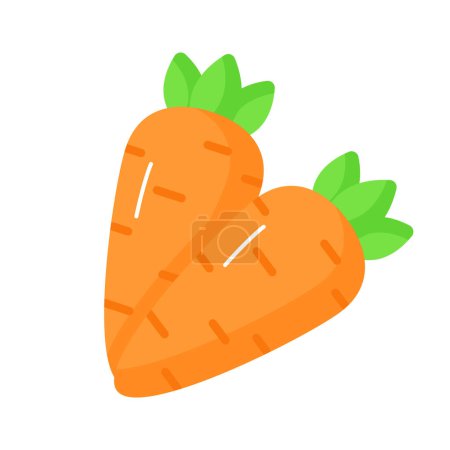 Illustration for Customizable icon of carrot in editable style, organic and healthy food - Royalty Free Image