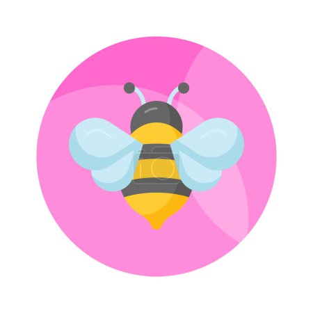 Téléchargez les illustrations : Un vecteur modifiable de l'abeille domestique dans un style moderne, icône d'insecte volant - en licence libre de droit