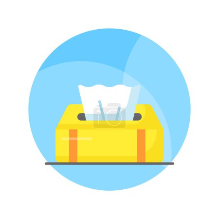 Téléchargez les illustrations : Une icône de boîte en tissu dans un style branché, icône prête à l'emploi, accessoire d'hygiène - en licence libre de droit