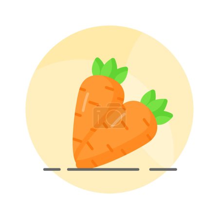 Illustration for Customizable icon of carrot in editable style, organic and healthy food - Royalty Free Image