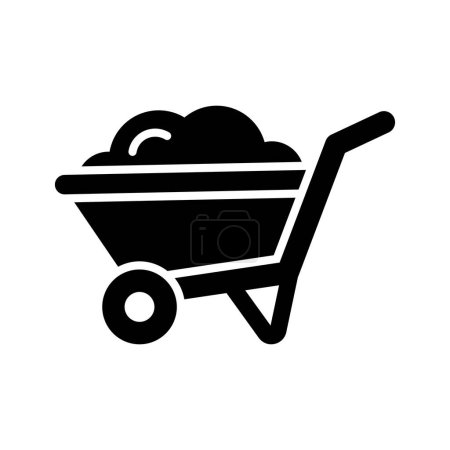 Illustration for Trendy icon of wheelbarrow in modern style, dirt carrier vector, farming equipment - Royalty Free Image