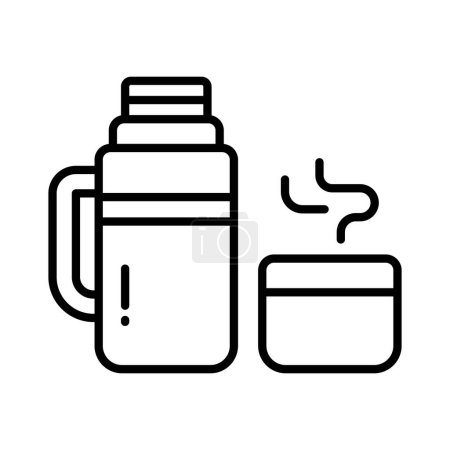 Téléchargez les illustrations : Une icône de thermos à thé dans un style modifiable, prêt à l'emploi et à télécharger - en licence libre de droit