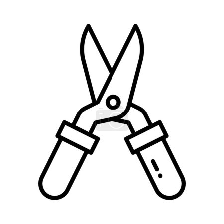 Ilustración de Un icono de la cizalla de jardinería en estilo moderno, tijeras de jardinería, herramienta de corte - Imagen libre de derechos