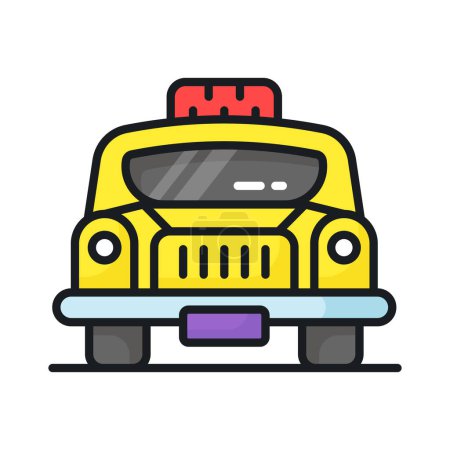 Téléchargez les illustrations : Une icône du taxi dans le style branché, l'automobile de transport local - en licence libre de droit
