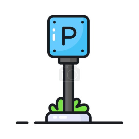 Illustration for Parking board vector icon isolated on white background - Royalty Free Image