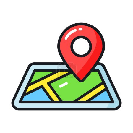 Illustration for A chart with location pointer, trendy icon of map location - Royalty Free Image