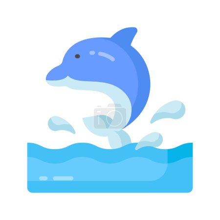 Ilustración de Compruebe este icono de delfín de diseño creativo en estilo moderno, - Imagen libre de derechos