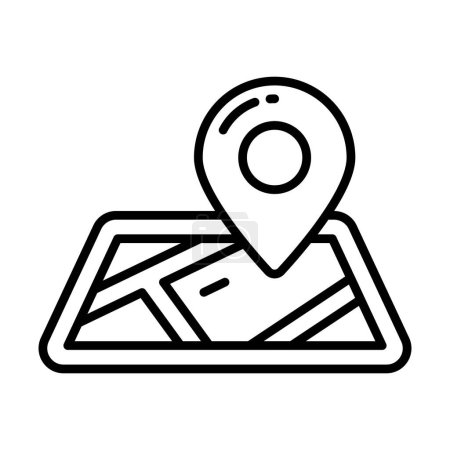 Illustration for A chart with location pointer, trendy icon of map location - Royalty Free Image