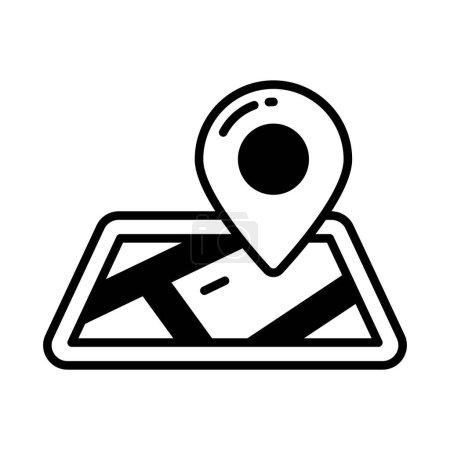 Ilustración de Un gráfico con puntero de ubicación, icono de moda de la ubicación del mapa - Imagen libre de derechos