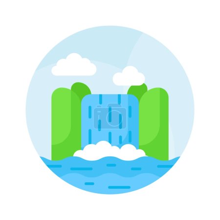 Illustration for An amazing icon of niagara falls in modern style, easy to use vector - Royalty Free Image