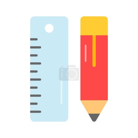 Illustration for Pencil and ruler denoting icon of drafting tools, vector of design tools - Royalty Free Image