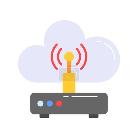 Illustration for Wireless network device with modem, wireless network concept vector - Royalty Free Image