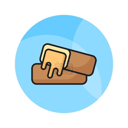 Illustration for Chocolate bar filled with caramel, an icon of caramel chocolate in editable style - Royalty Free Image