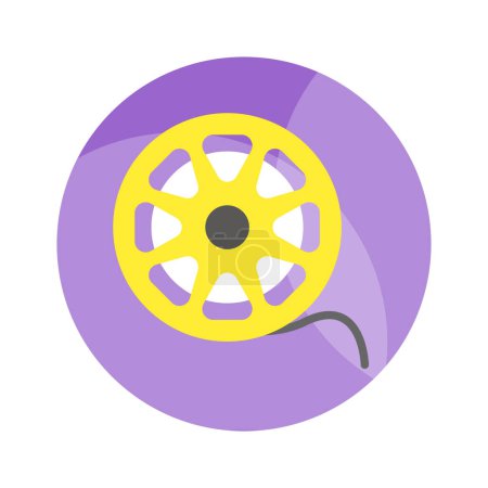 Illustration for Trendy vector design of film reel in modern flat style, motion picture movie reel - Royalty Free Image