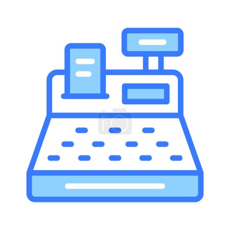 Ilustración de Máquina contadora de pagos, icono de caja registradora en estilo de diseño moderno - Imagen libre de derechos