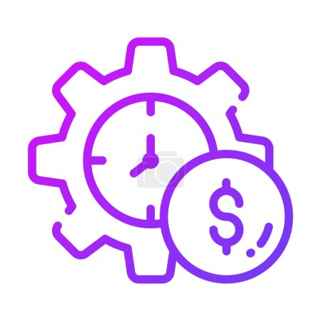 Illustration for Dollar coin with cogwheel showing concept vector of money management - Royalty Free Image