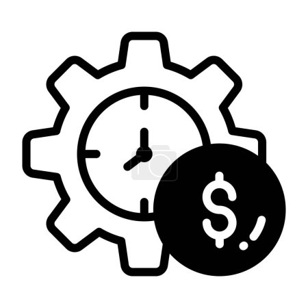 Illustration for Dollar coin with cogwheel showing concept vector of money management - Royalty Free Image