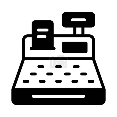 Ilustración de Máquina contadora de pagos, icono de caja registradora en estilo de diseño moderno - Imagen libre de derechos