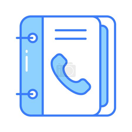 Annuaire téléphonique, icône de carnet de contacts dans un style branché, vecteur carnet d'adresses