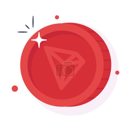 Illustration for Well designed icon of Tron coin, cryptocurrency coin vector design - Royalty Free Image