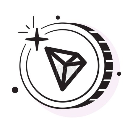 Illustration for Well designed icon of Tron coin, cryptocurrency coin vector design - Royalty Free Image