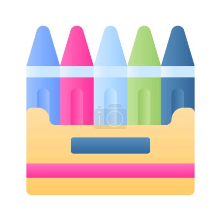Téléchargez les illustrations : Vérifiez cette icône soigneusement conçue de crayon, pack de crayons de couleur, facilité téléchargeable premium disponible - en licence libre de droit