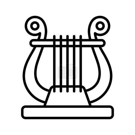 Téléchargez les illustrations : Télécharger cette icône premium de la harpe, instrument de musique grec - en licence libre de droit