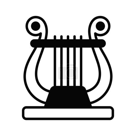 Téléchargez les illustrations : Télécharger cette icône premium de la harpe, instrument de musique grec - en licence libre de droit
